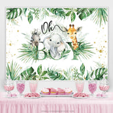 Grün Safaris Blatt Einfach Babydusche Hintergrund Für Junge